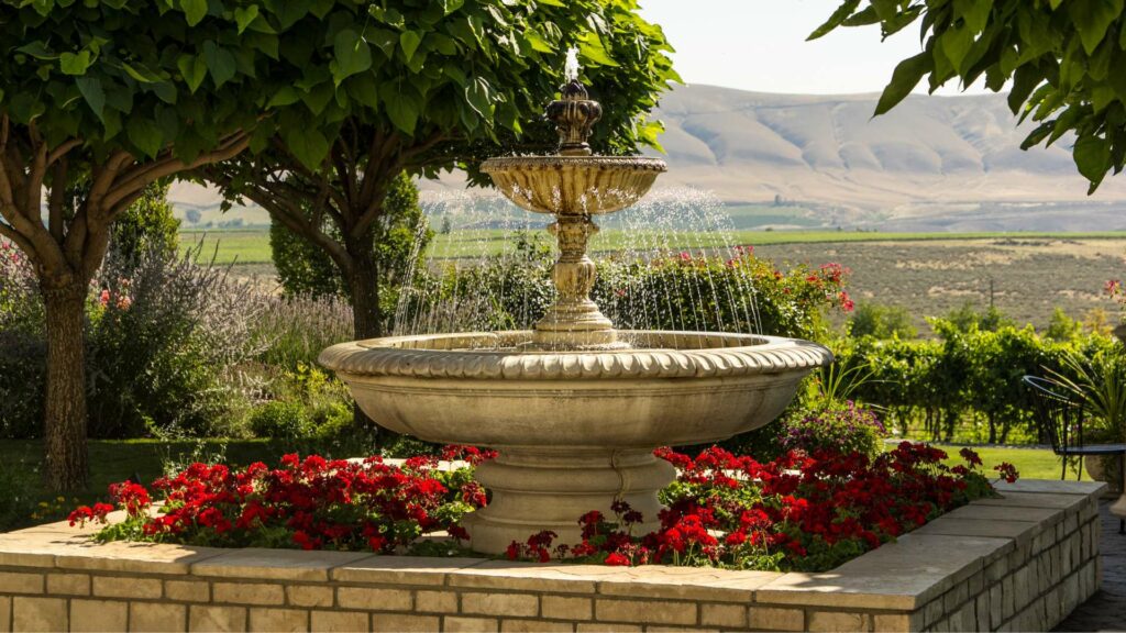 Une fontaine de jardin